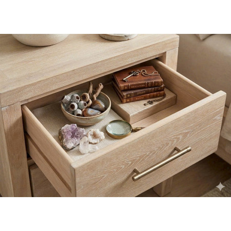 B5822 - 92 : Tủ Đầu Giường 02 Ngăn Kéo - Màu Kem Sứ Nung